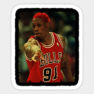 Dennis Rodman - Vintage Design Of Basketball Sticker